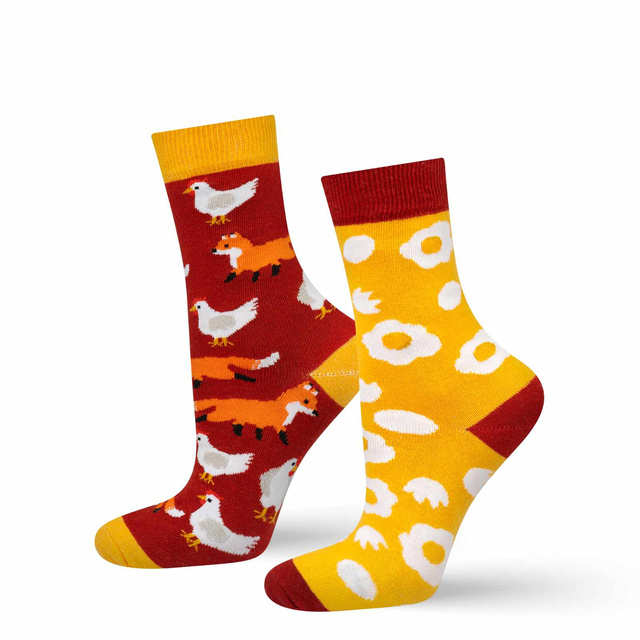 Calcetines coloridos mujer SOXO gallina y huevo