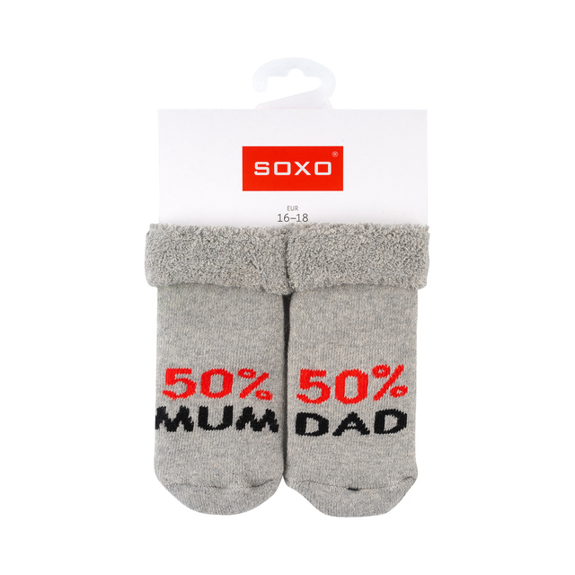 Lote de 3 calcetines para bebé SOXO azul marino con inscripción