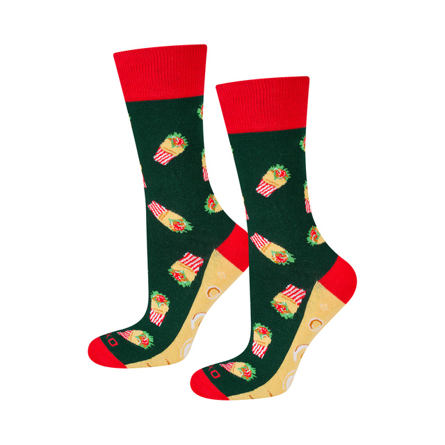 Juego de 2 calcetines coloridos SOXO para hombre | kebab en una caja | regalo divertido para un hombre | colores