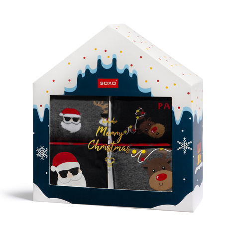 Set de regalo para hombre Soxo | 2 calcetines navideños | 2 calzoncillos bóxer navideños | regalo para Papá Noel | para el | conjunto divertido