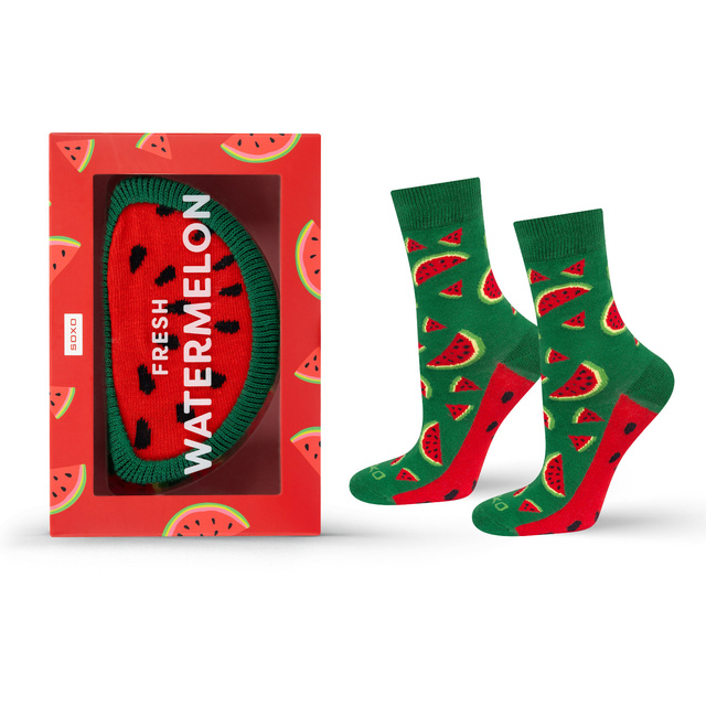 Calcetines de mujer SOXO | Sandía en una caja | Idea de regalo divertida