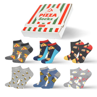 Juego de 6 pies de hombre SOXO GOOD STUFF en una caja de pizza
