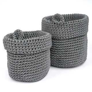 Juego de 2 cestas de baño Momo Way gris 14cm y 17cm