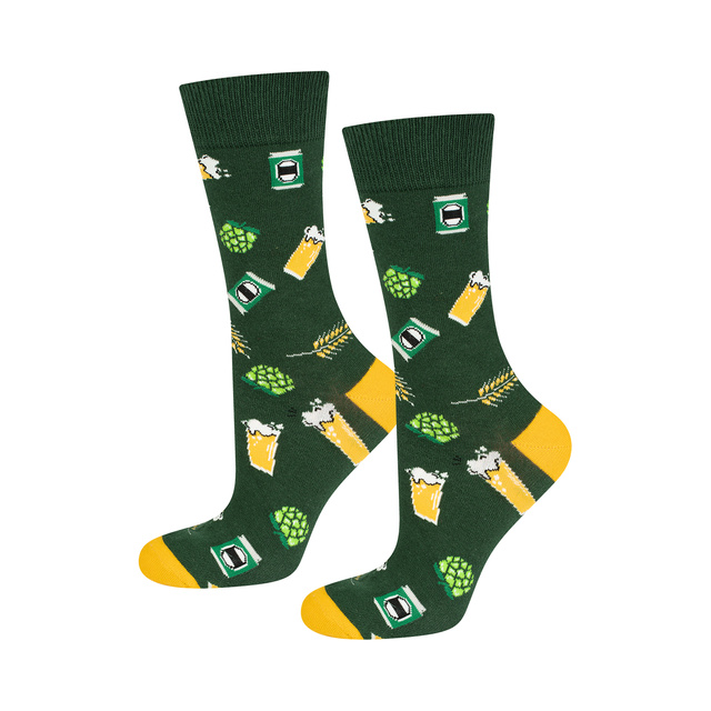 Calcetines de colores SOXO GOOD STUFF para hombre, divertida cerveza oscura, ahumada en lata