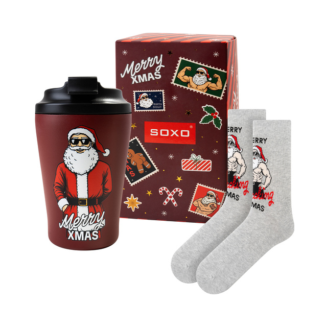 Set de Calcetines Papá Noel Travieso + Taza Térmica