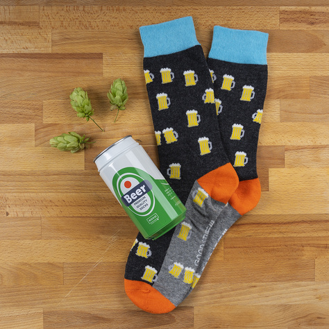 Juego de 2 calcetines SOXO para hombre | Cerveza enlatada | Salchichas enlatadas | como regalo para el