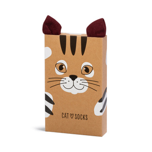 Calcetines de mujer | SOXO de hombre | Gatito en caja | Idea de regalo divertida | Unisex