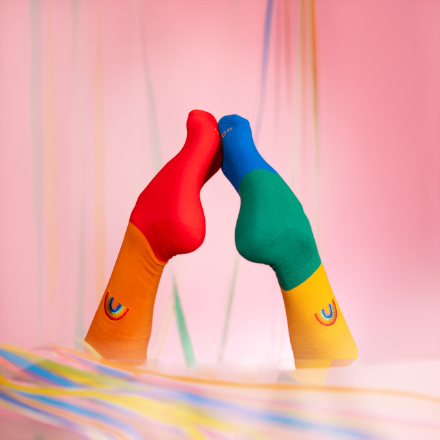 Calcetines de mujer | Calcetines de hombre SOXO | Arco iris en una caja | Idea de regalo divertida | Unisex