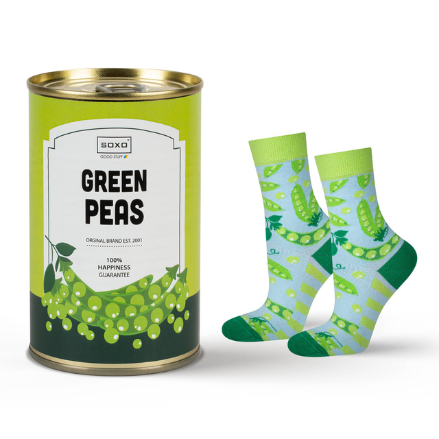 Divertidos calcetines de aceitunas en una caja SOXO GOOD STUFF para regalo