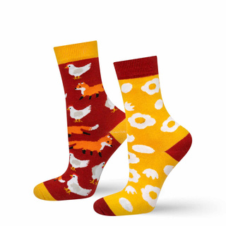 Calcetines coloridos mujer SOXO gallina y huevo