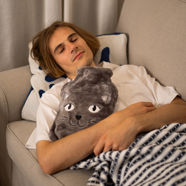 Bolsa de agua caliente con funda de gato 3,5 l