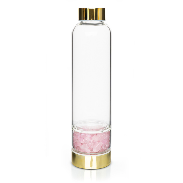 Botella de agua de cuarzo rosa 450 ml 