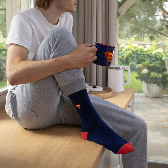 Superman set taza calcetines y llavero