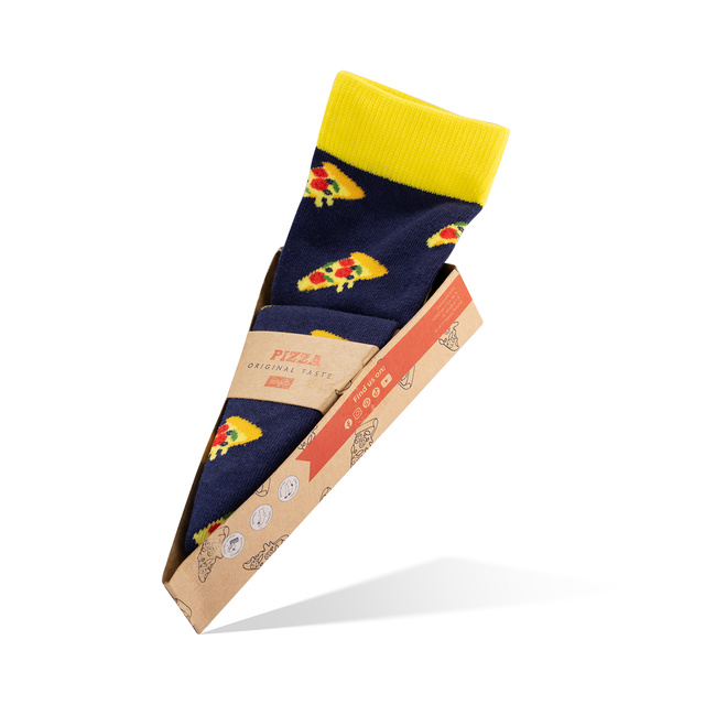 Coloridos calcetines SOXO para hombre y mujer con pizza en una caja | regalo para un hombre | regalo para mujer
