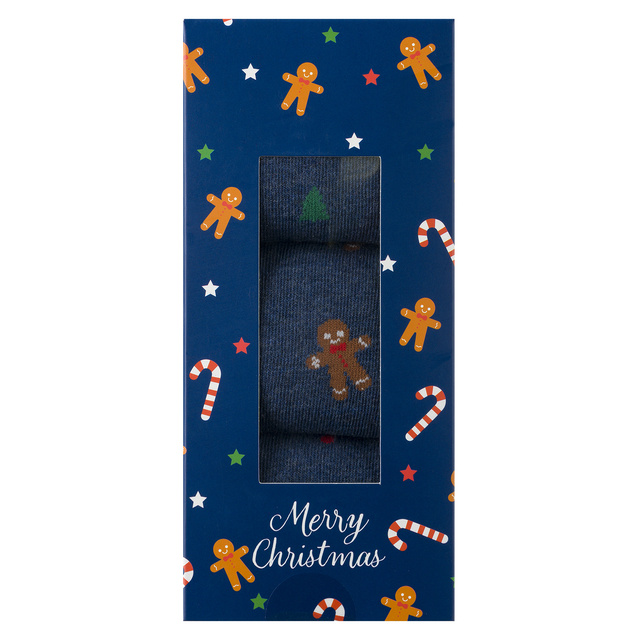 Set 3x Calcetines coloridos para hombre SOXO GOOD STUFF Calcetines de algodón de regalo de feliz Navidad