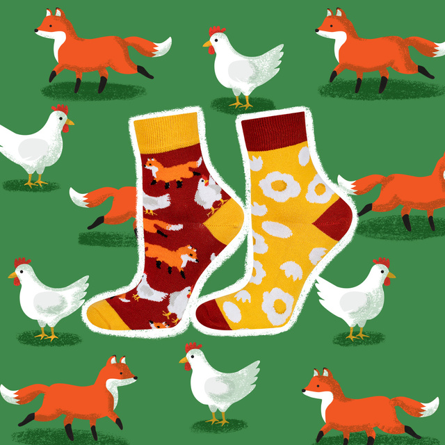 Calcetines coloridos mujer SOXO gallina y huevo
