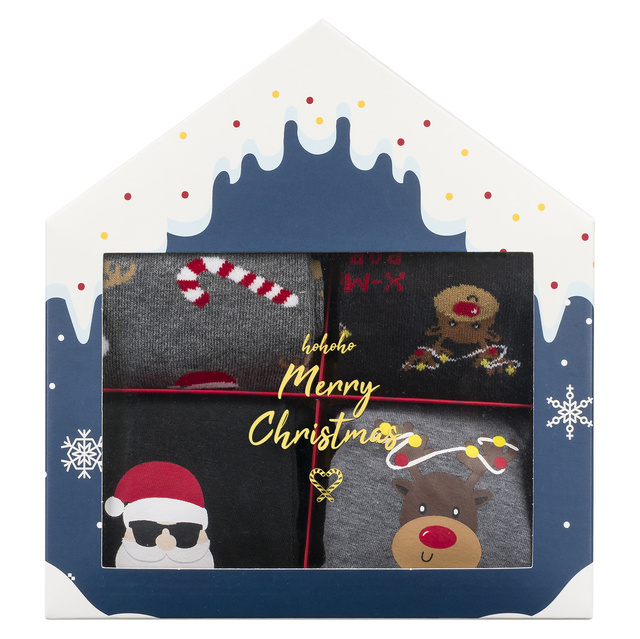 Set de regalo para hombre Soxo | 2 calcetines navideños | 2 calzoncillos bóxer navideños | regalo para Papá Noel | para el | conjunto divertido