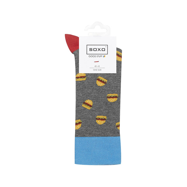 Juego de 4 calcetines de hombre SOXO GOOD STUFF en una caja de pizza