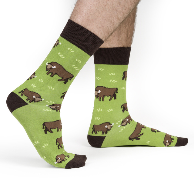 Juego de 4 calcetines de hombre SOXO GOOD STUFF en una caja de pizza