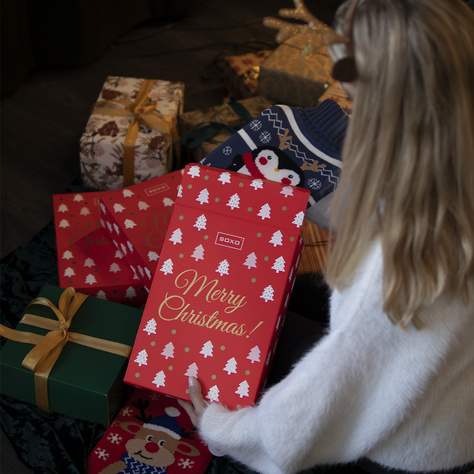 Calentador térmico de pingüinos Soxo en jersey regalo divertido Papá Noel | Navidad 