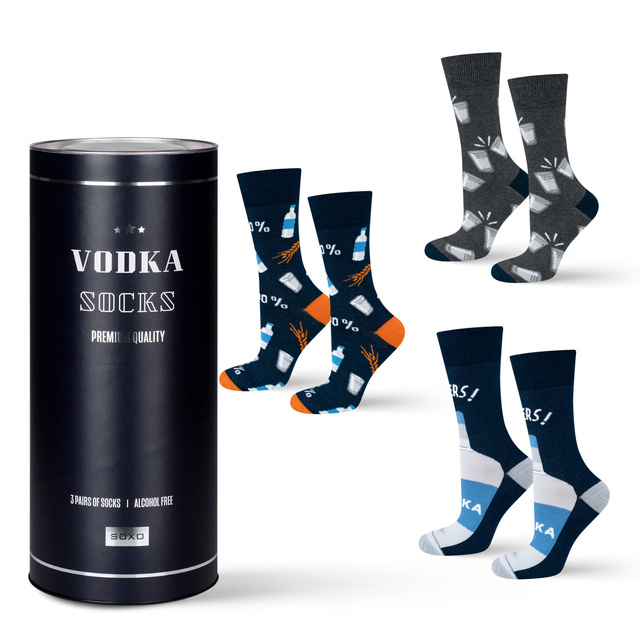 Juego de 3 calcetines coloridos para hombre SOXO GOOD STUFF Vodka 