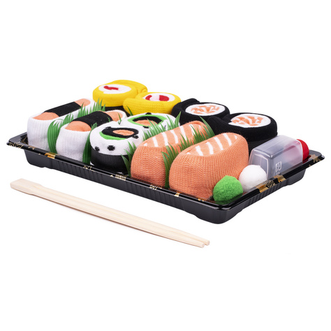 Juego de 5x calcetines Colorful SOXO sushi en una caja