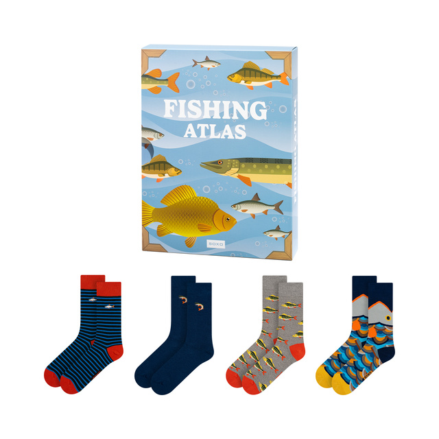 Calcetines Coloridos para Hombre SOXO Atlas de Pesca - 4 Pares