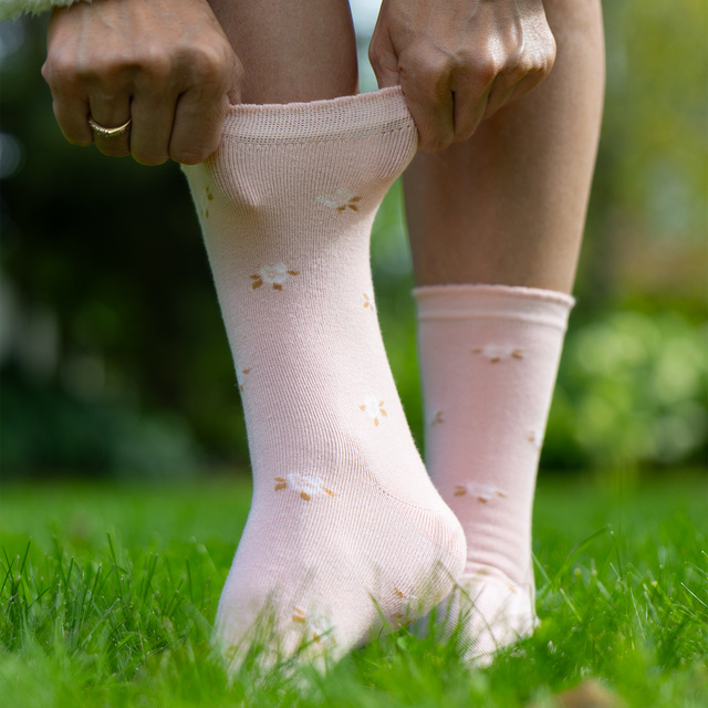 Calcetines de Bambú con Estampado Floral