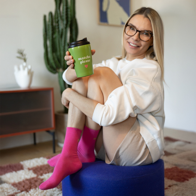 Set de Regalo Calcetines Matcha + Taza Térmica