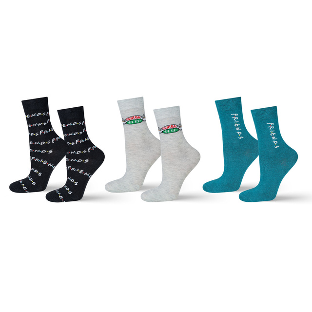 Juego de 3 calcetines de mujer SOXO | calcetines felices | para un fan de la serie Friends | regalo | colores