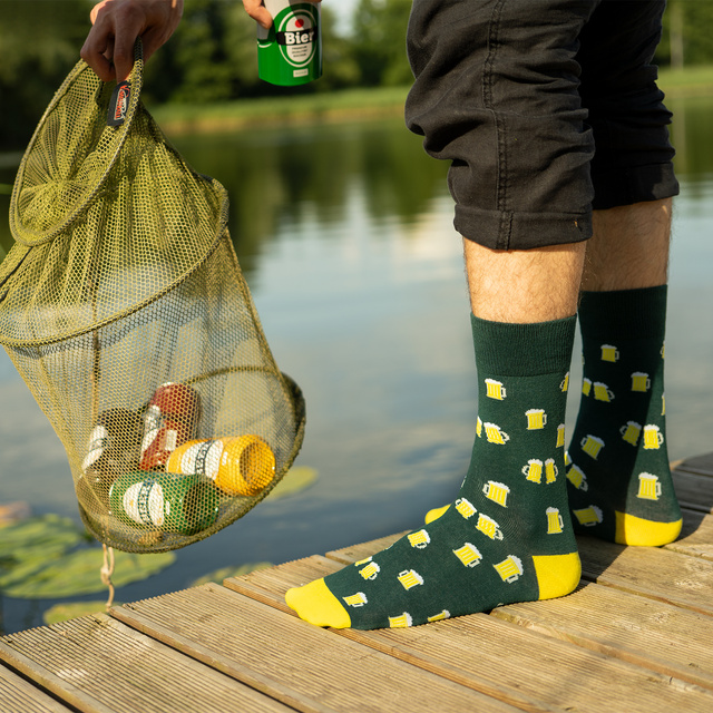 SOXO GOOD STUFF calcetines de hombre de colores | cerveza enlatada | regalo para un hombre