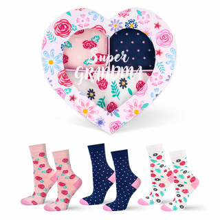 Lote de 3 calcetines de señora en embalaje de colores regalo para la abuela