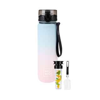 MOMO WAY Botella de agua azul y rosa | ideal para viajes | BPA free | Tritan