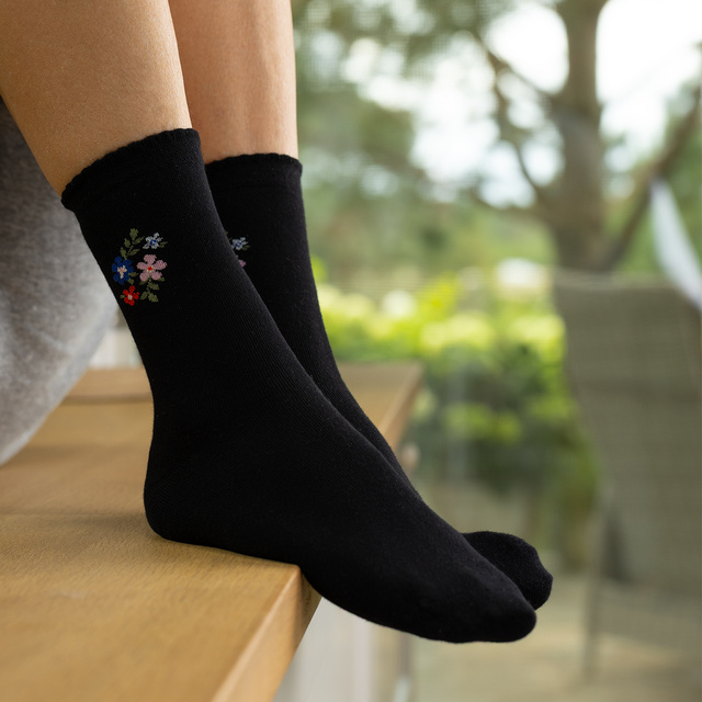 Calcetines de Bambú con Estampado Floral