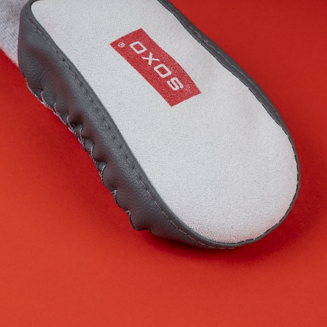 Pantuflas de bebé SOXO grises con suela de cuero