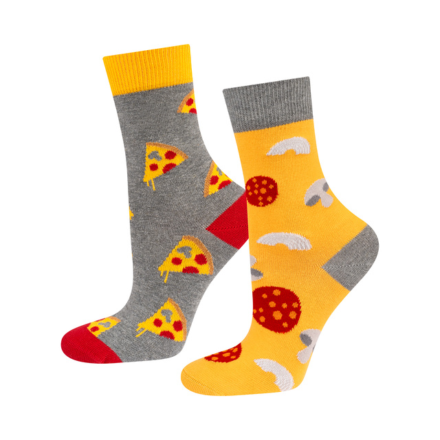 Set de 5x SOXO coloridos calcetines de mujer con pizza