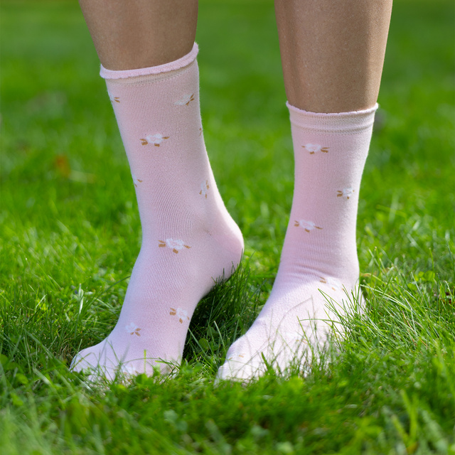 Calcetines de Bambú con Estampado Floral
