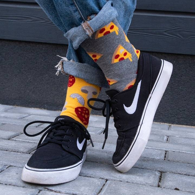 Set de 5x SOXO coloridos calcetines de mujer con pizza