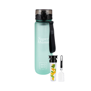 MOMO WAY Botella de agua verde claro | ideal para viajes | BPA free | Tritan