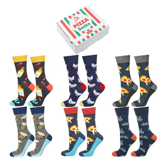 Juego de 6 calcetines coloridos SOXO GOOD STUFF para hombre en una caja de pizza