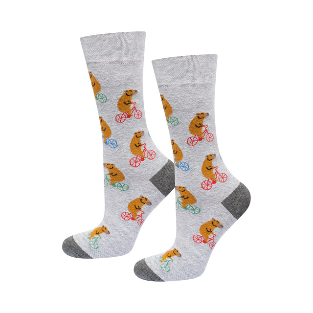 Calcetines de ciclismo SOXO para hombre con forma de carpincho - 2 