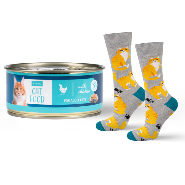 Calcetines de gato en lata para hombre SOXO 