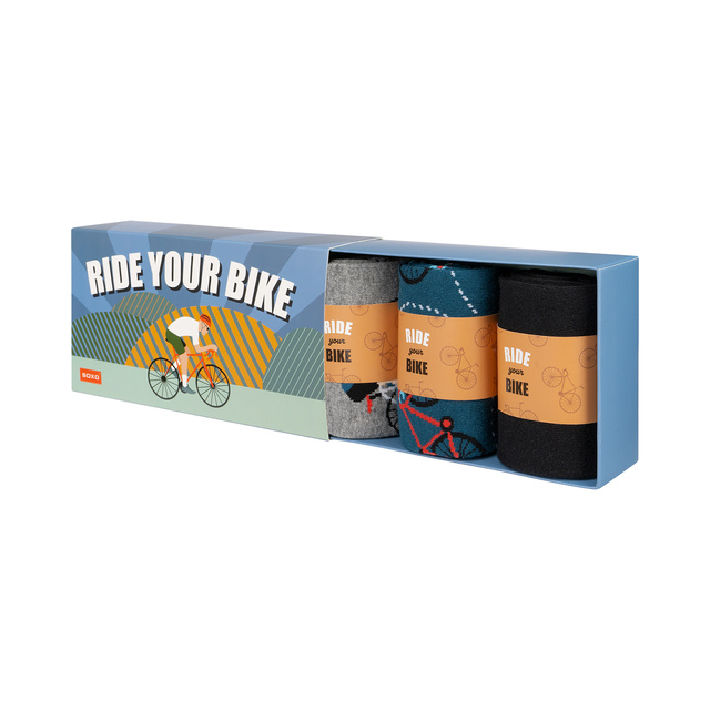 Calcetines de colores para hombre SOXO bicycle - 3 pares 