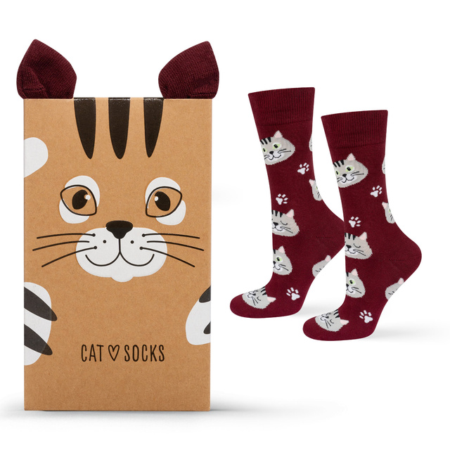 Calcetines de mujer | SOXO de hombre | Gatito en caja | Idea de regalo divertida | Unisex