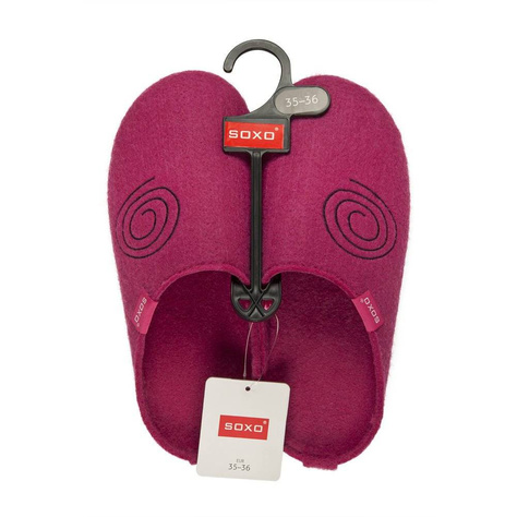 Pantuflas de fieltro para mujer SOXO con suela de TPR dura rosa