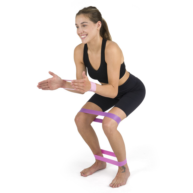 Set de 3 bandas de resistencia Soxo rosa para ejercicio 