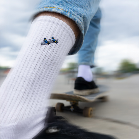 Calcetines blancos de hombre SOXO con bordado - 5 pares 