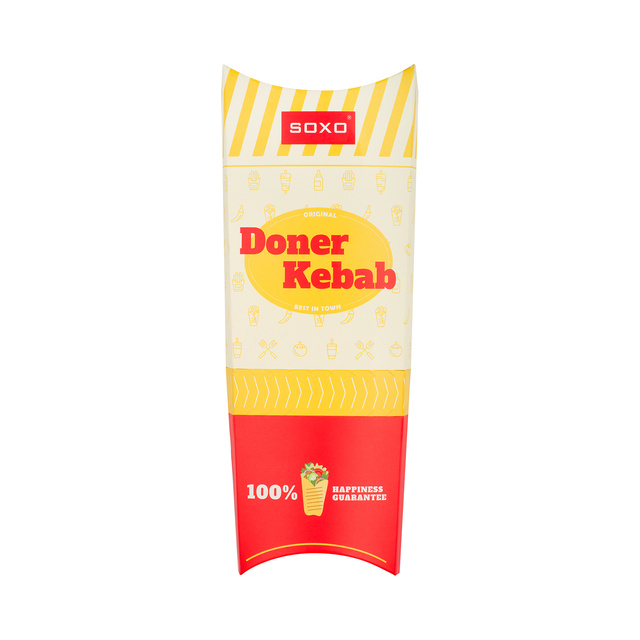 Juego de 2 calcetines coloridos SOXO para hombre | kebab en una caja | regalo divertido para un hombre | colores