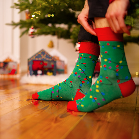 Set 4x Calcetines coloridos para hombre SOXO GOOD STUFF Calcetines de algodón de regalo de feliz Navidad