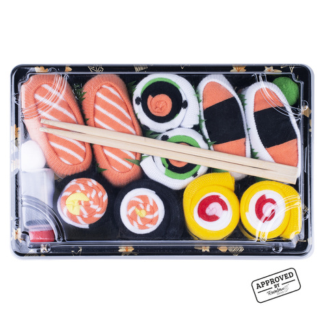 Juego de 5x calcetines Colorful SOXO sushi en una caja